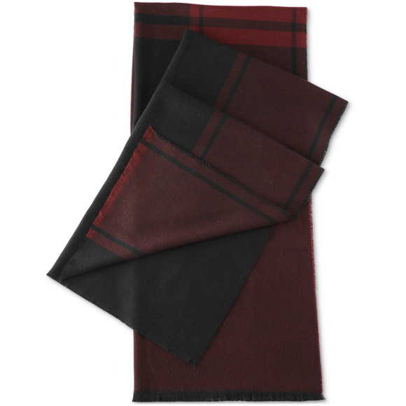 Alfani Men Plaid Scarf Maroon/Black One Size - Picture 1 of 1